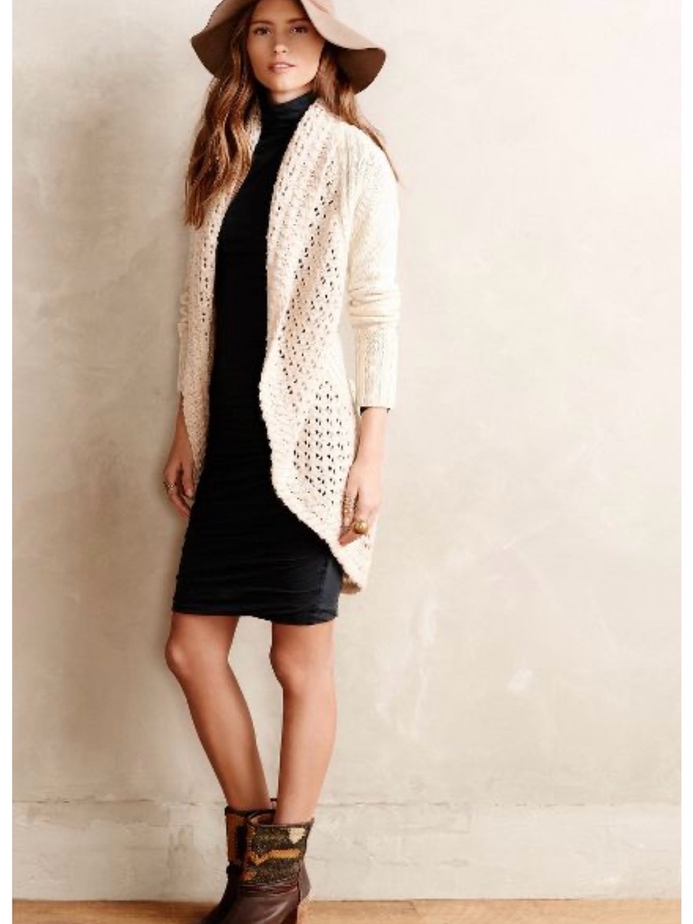 Anthropologie Angel Of The North Deni Cocoon Cardigan Cream-Sz XS